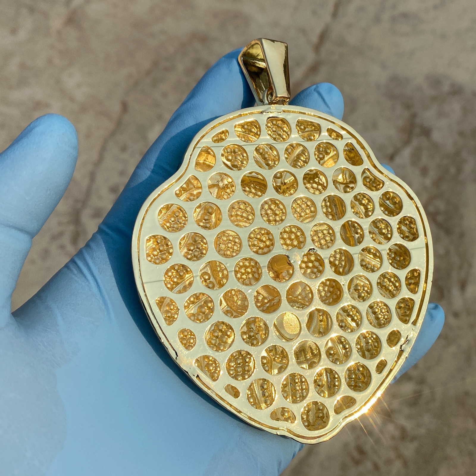 Huge Big Lion Head Jumbo Large Hip Hop Pendant 14K Gold Plated Iced Bling Out CZ