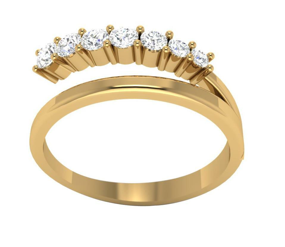 Wedding Ring VS1 F Natural 0.35 Ct Round Diamond Prong Set 14K White Gold 6.40mm