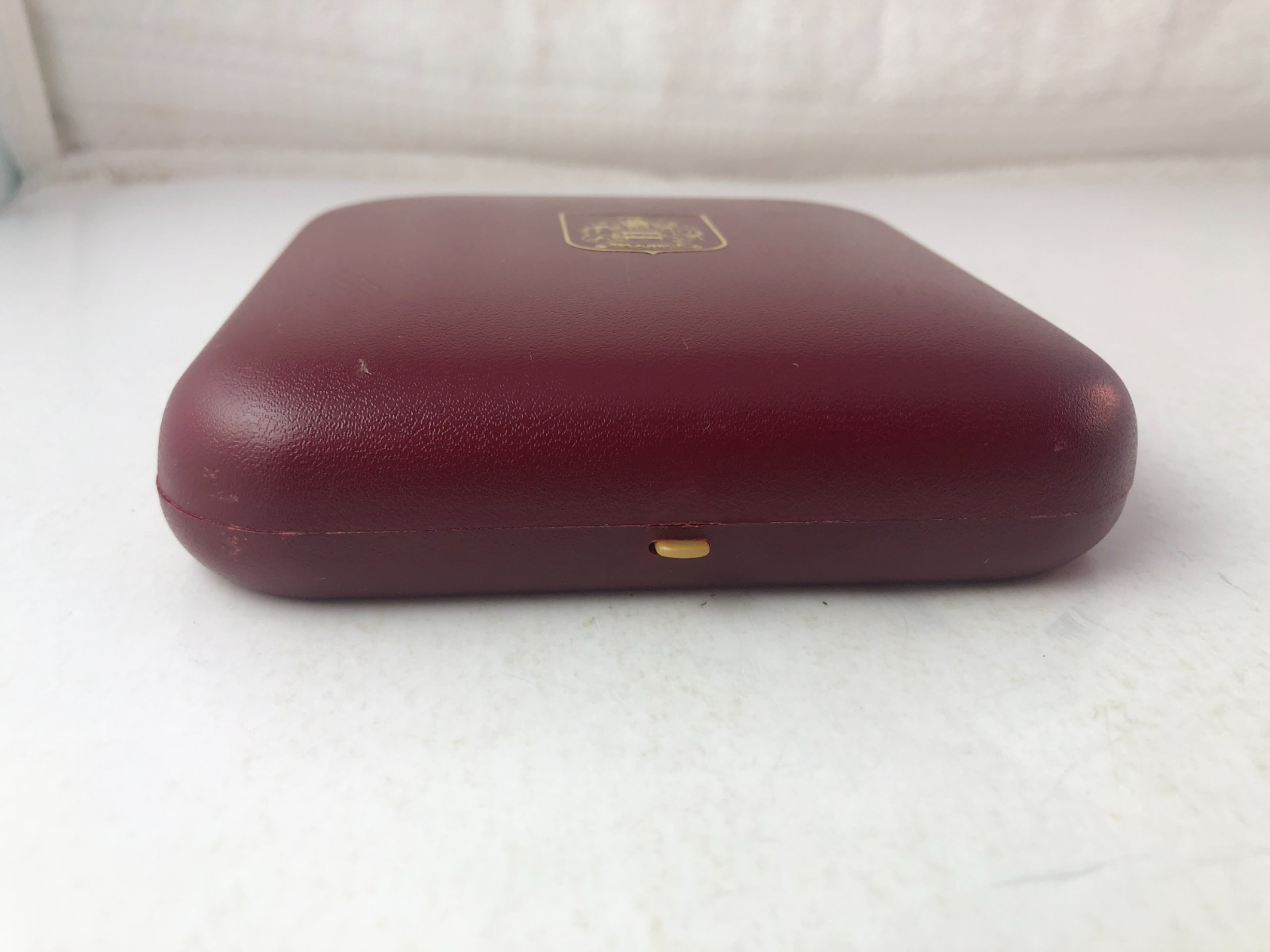 Red Burgundy Majorica Display Jewelry Presentation Box Snap Closure