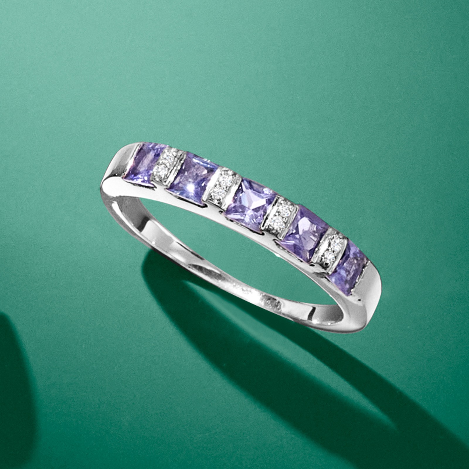 Ross-Simons 0.70 ct. t.w. Tanzanite Ring With Diamonds in Sterling Silver