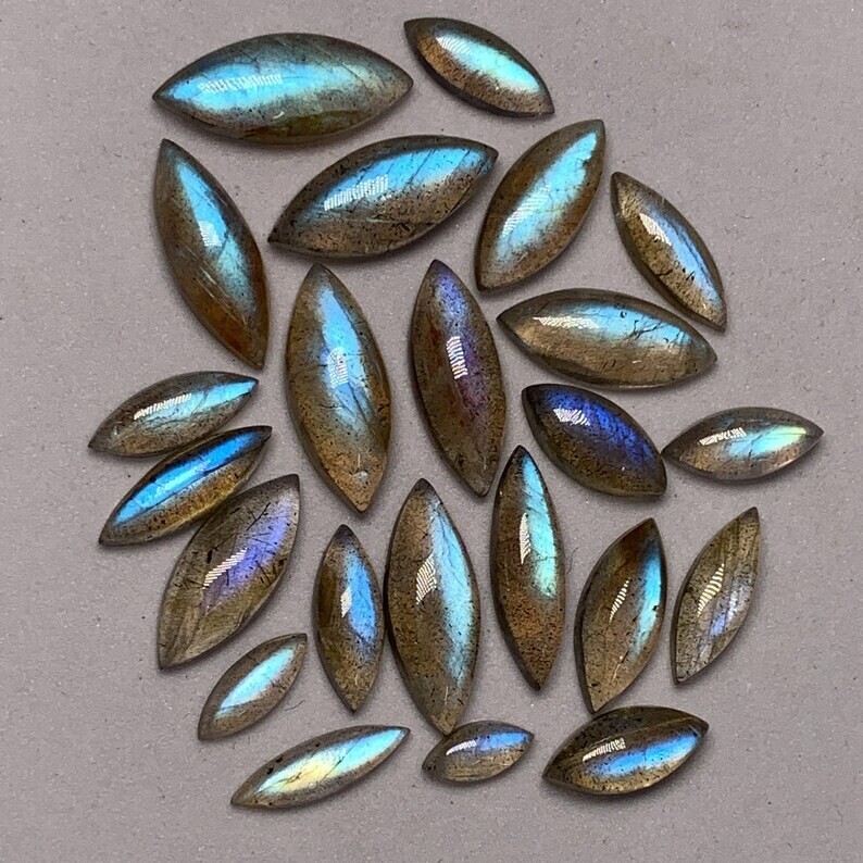 AAAAA Excellent Labradorite Lot Marquise Shape Cabochon Blue Fire 4×10-8×18 MM