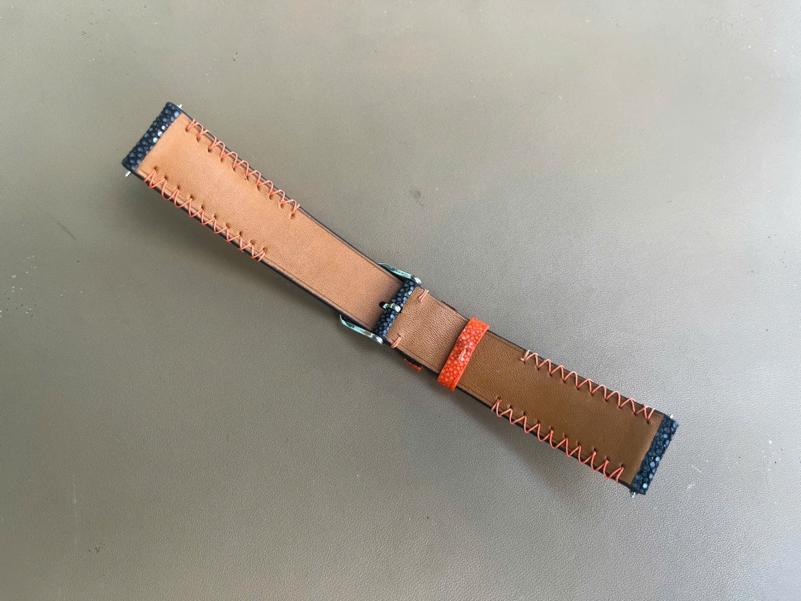 Black Stingray Leather Watch Strap Band 16 17 18 19mm 20mm 21mm 22mm 24mm 26mm