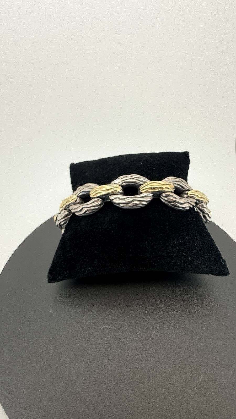 GABRIEL Sterling Silver & 14K Yellow Gold flexible Bracelet 8” Long
