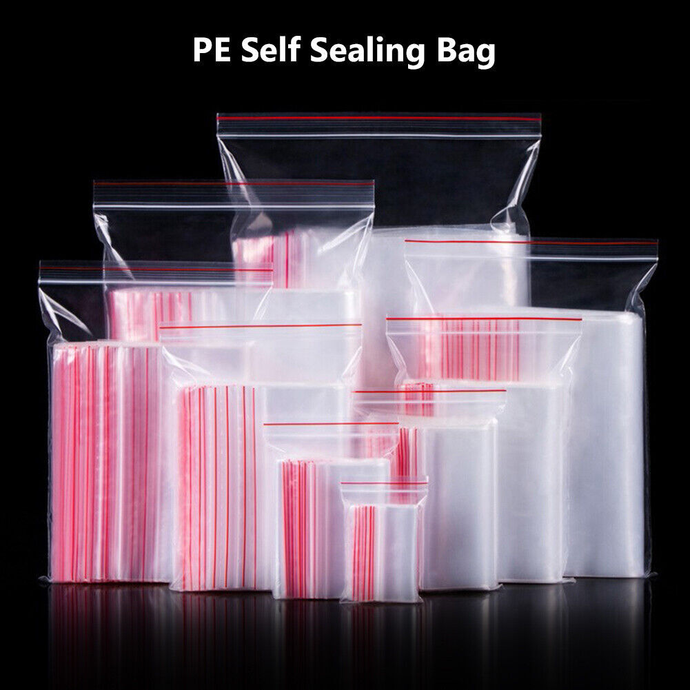Packaging Self Seal Plastic 200Pcs Resealable Zip Lock Bags Clear Jewelry Poly
