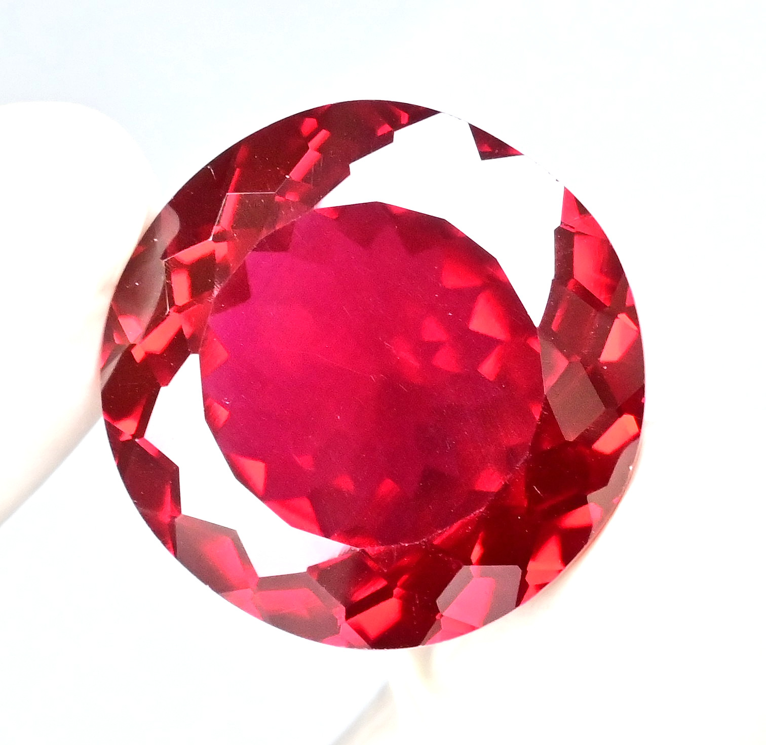 57.55 Ct Natural Mozambique Blood Red Ruby Round Certified Flawless Gemstone