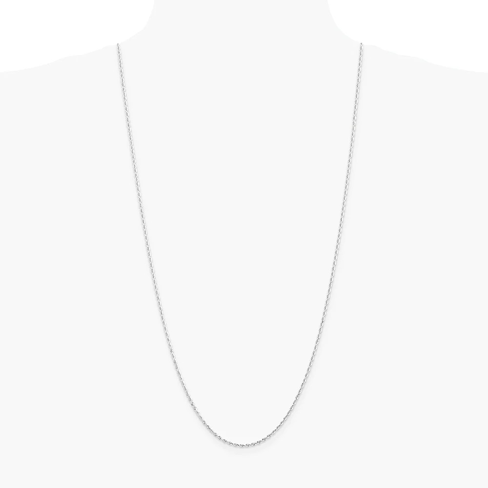14K White Gold 2.0mm Diamond-Cut Quadruple Rope Chain Necklace 16″-30″