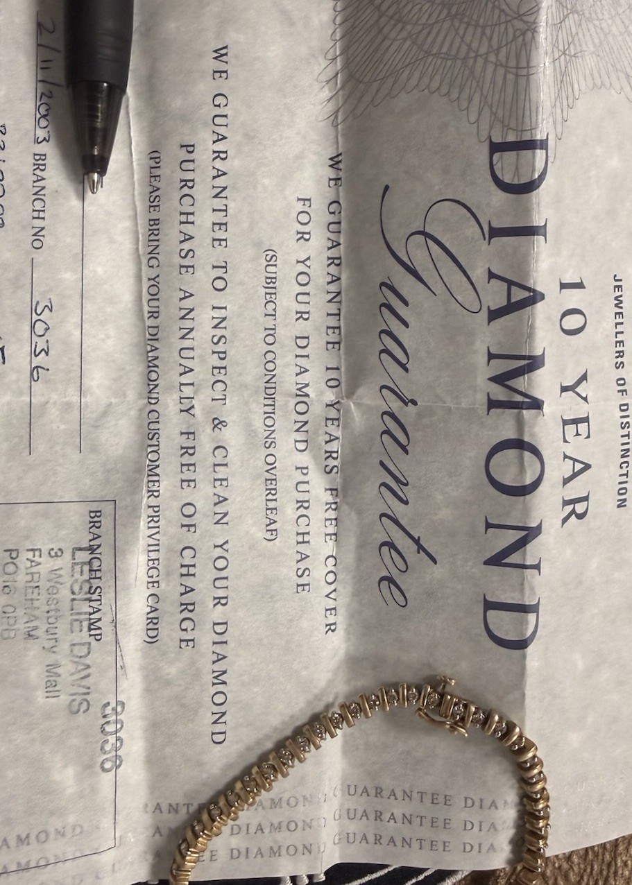 2ct Of Natural Diamonds – Tennis Bracelet, 9ct Yellow Gold With Certificate