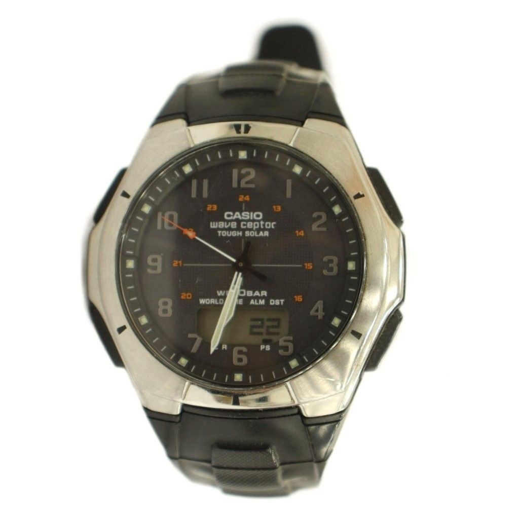 CASIO WVA 620 Wave Scepter Watch Solar Ana Digi Logo Silver GY11 MQ from Japan