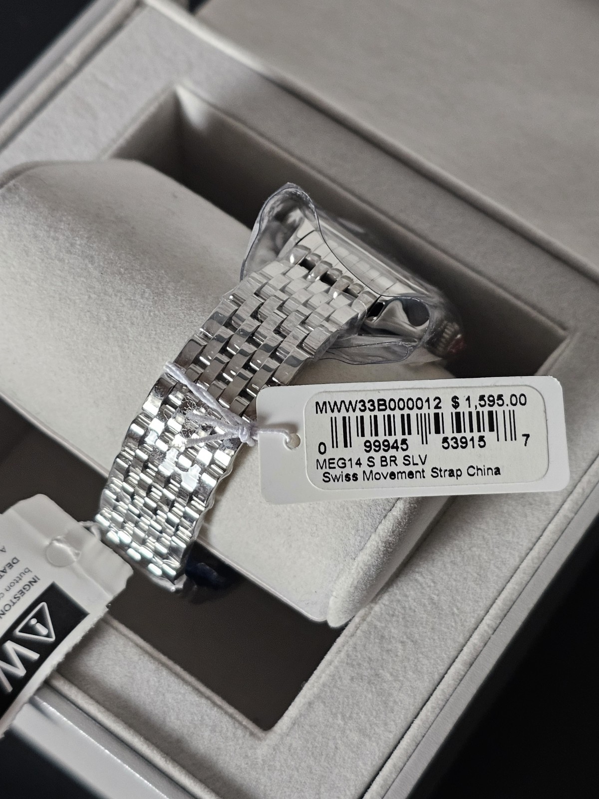 Michele Meggie High Shine Mirror Diamond Dial Stainless Steel Watch MWW33B000012