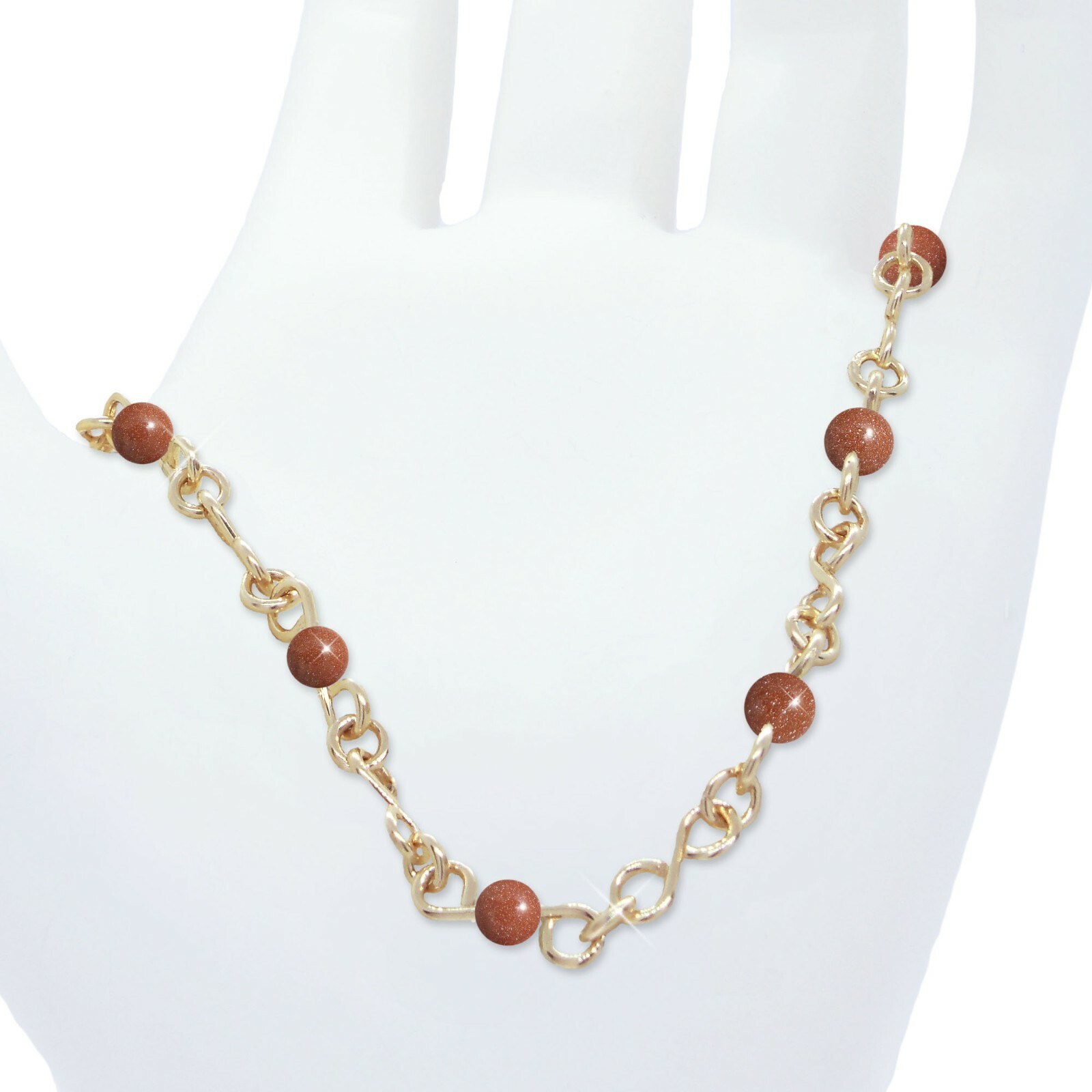Bracelet Gold or Silver Customized Figure 8 with Gemstones, Pearls or Beads