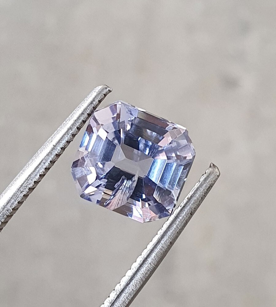 3.96Ct Flawless Octagon Cut Ceylon Cornflower Light Blue Sapphire Lab Grown Gems
