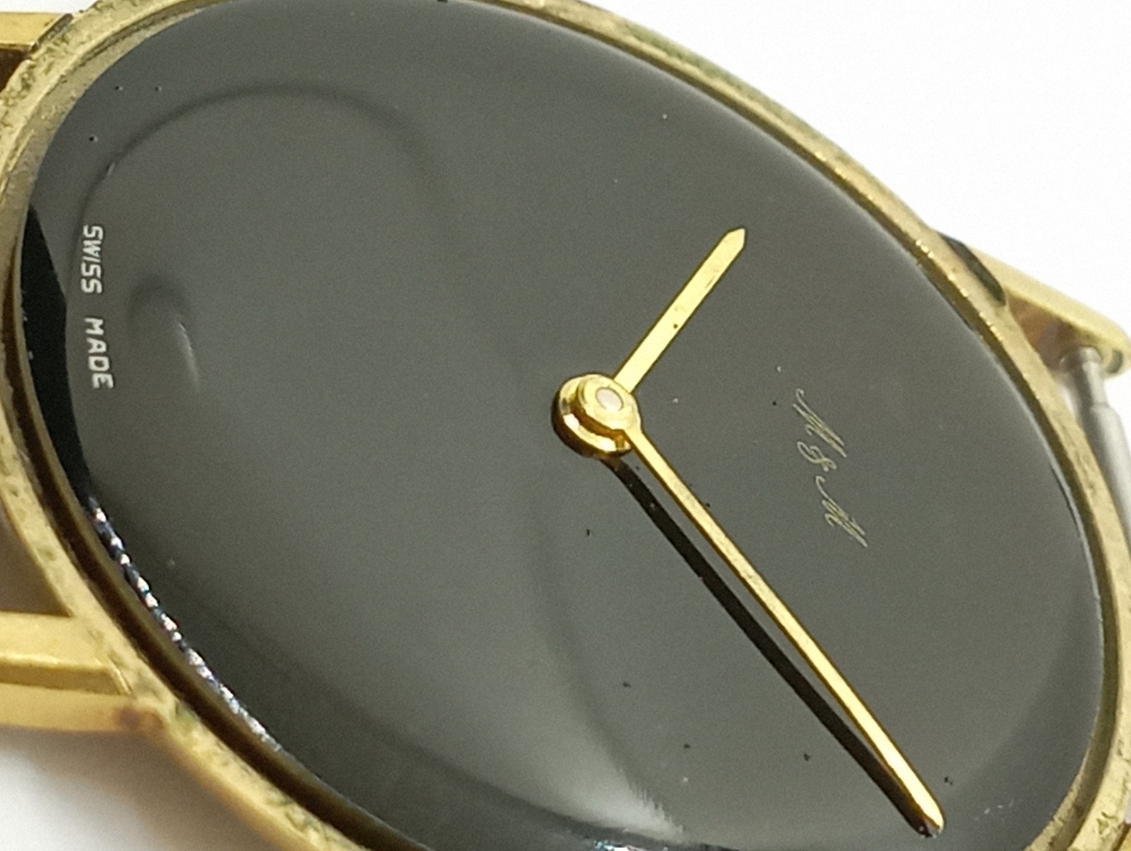 VTG Unique M&M Black Dial Gold Plated Cal. Peseux 7001 (ETA) 6mm. Thickness Work