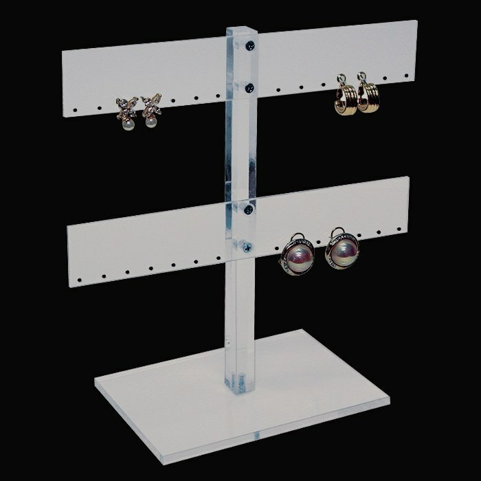 2 Tier Clear Acrylic Jewelry Earring Display Stand Organizer Holder ~ Holds 14 P