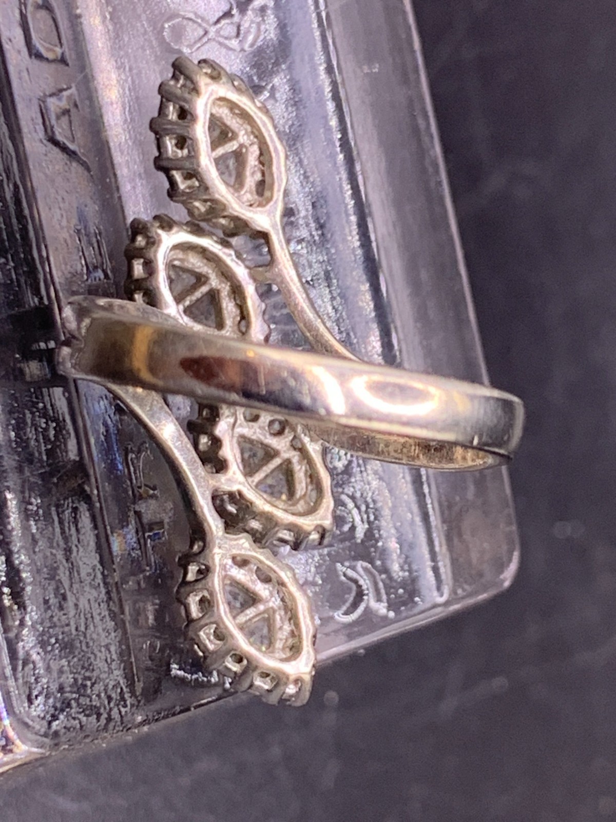 Vintage sterling silver large statement cocktail wrap ring size 9