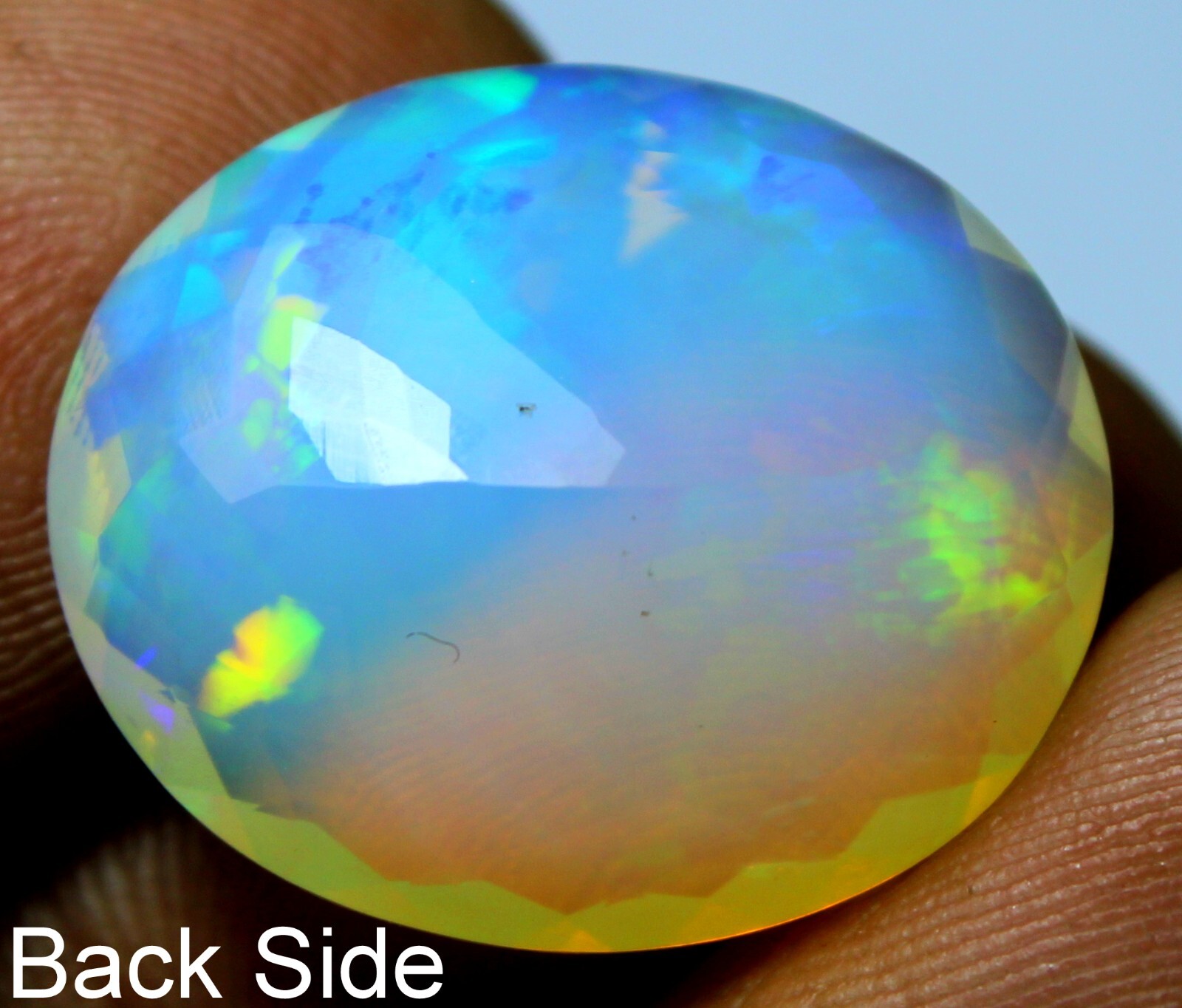 Natural Ethiopian Multi Fire Opal Faceted Loose Gemstone 13.90 Cts Certification
