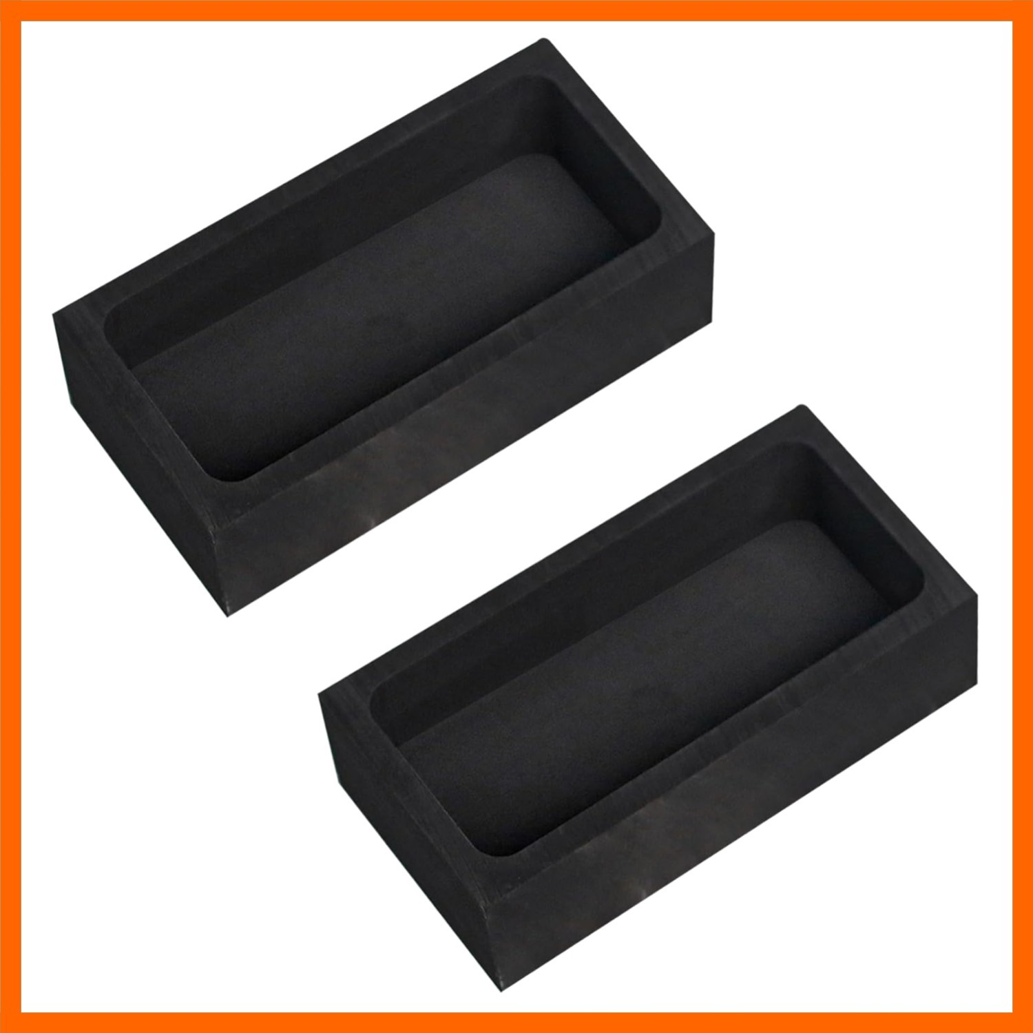 2 Pieces 1kg Graphite Ingot Molds for Casting Gold Silver Aluminum Copper Bra…