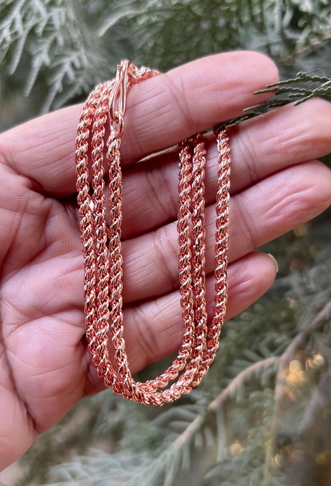 20 inch Pure Copper Thick Rope Chain Necklace, Healing Copper Jewelry, Spiritual