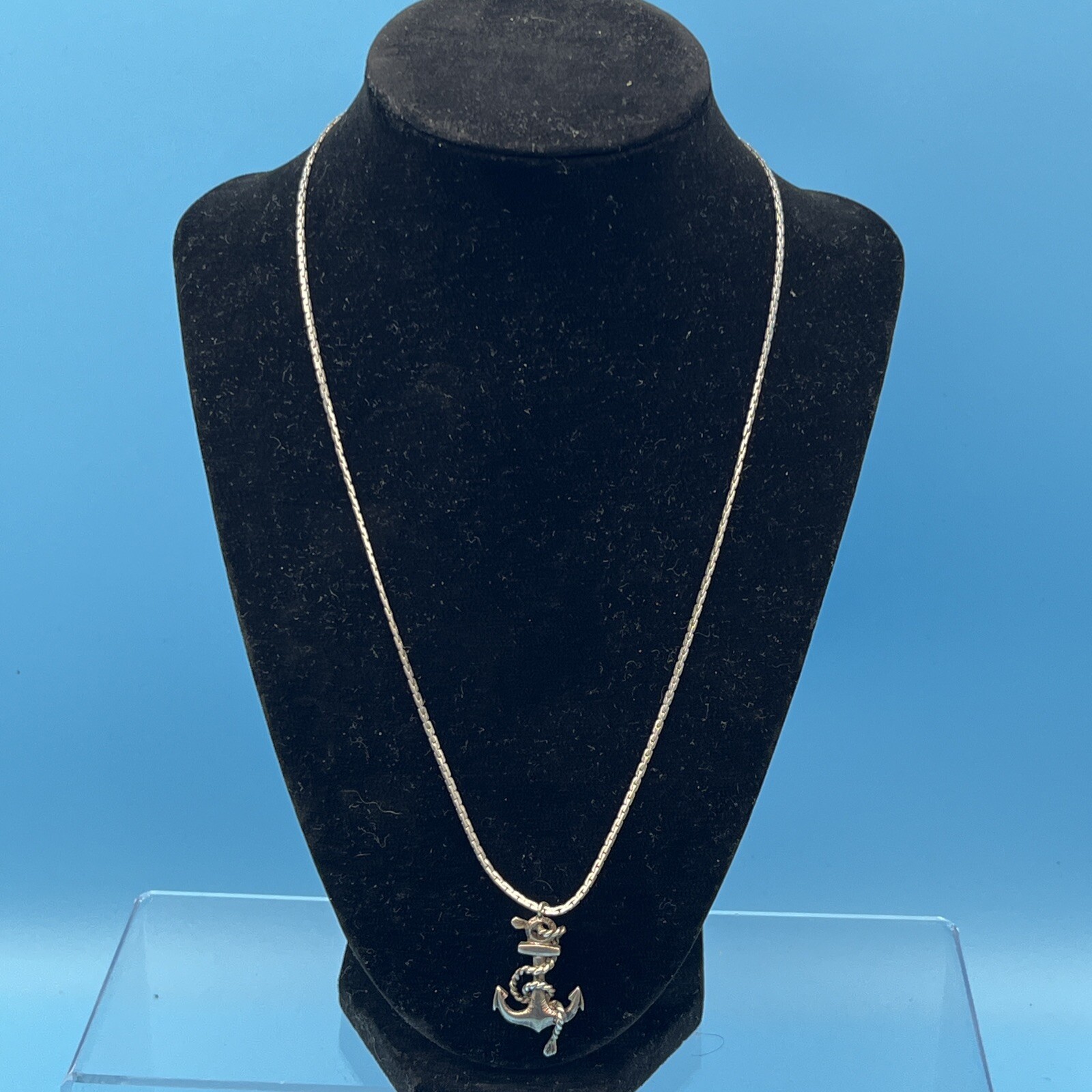 JCF Sterling 925 Mariner Anchor Pendant Necklace