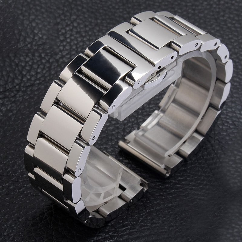 Polished Solid Stainless Steel Watch Strap Watch Band 18 20 22 24mm US Stock