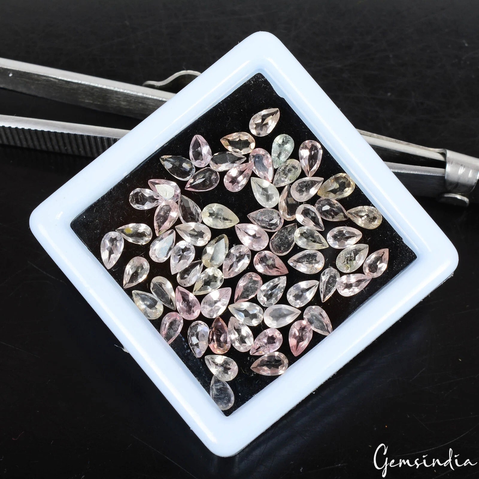 5x3mm Natural Pink Tourmaline Pear Cut Loose Rubellite Gemstones~63 Pcs/11.70 Ct