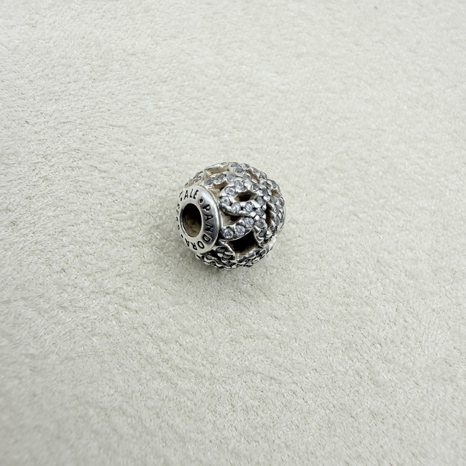 Pandora Essence Collection Appreciation Charm Clear CZ Pave Bead Charm