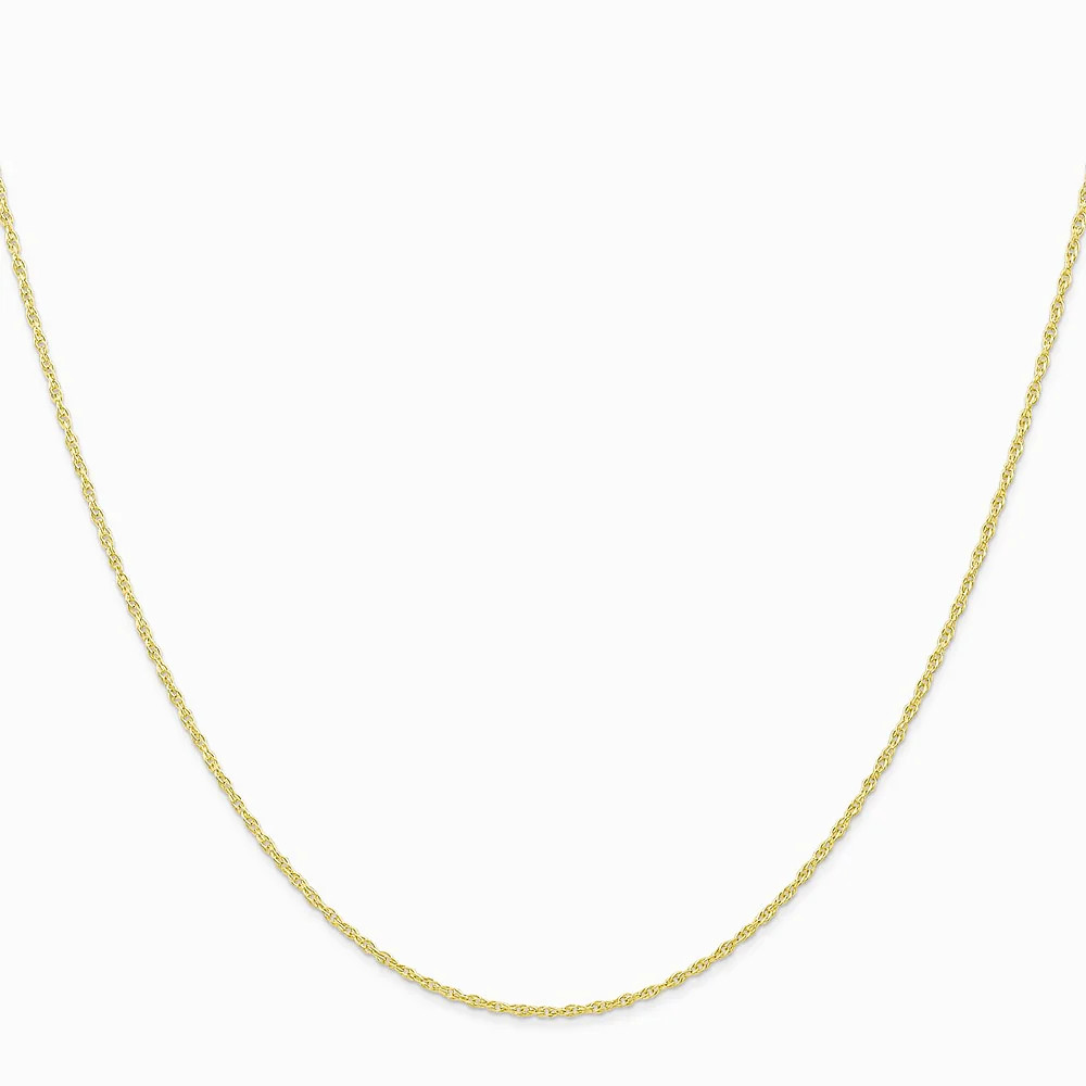 10K Yellow Gold .95mm Carded Cable Rope Chain Necklace 16″-24″