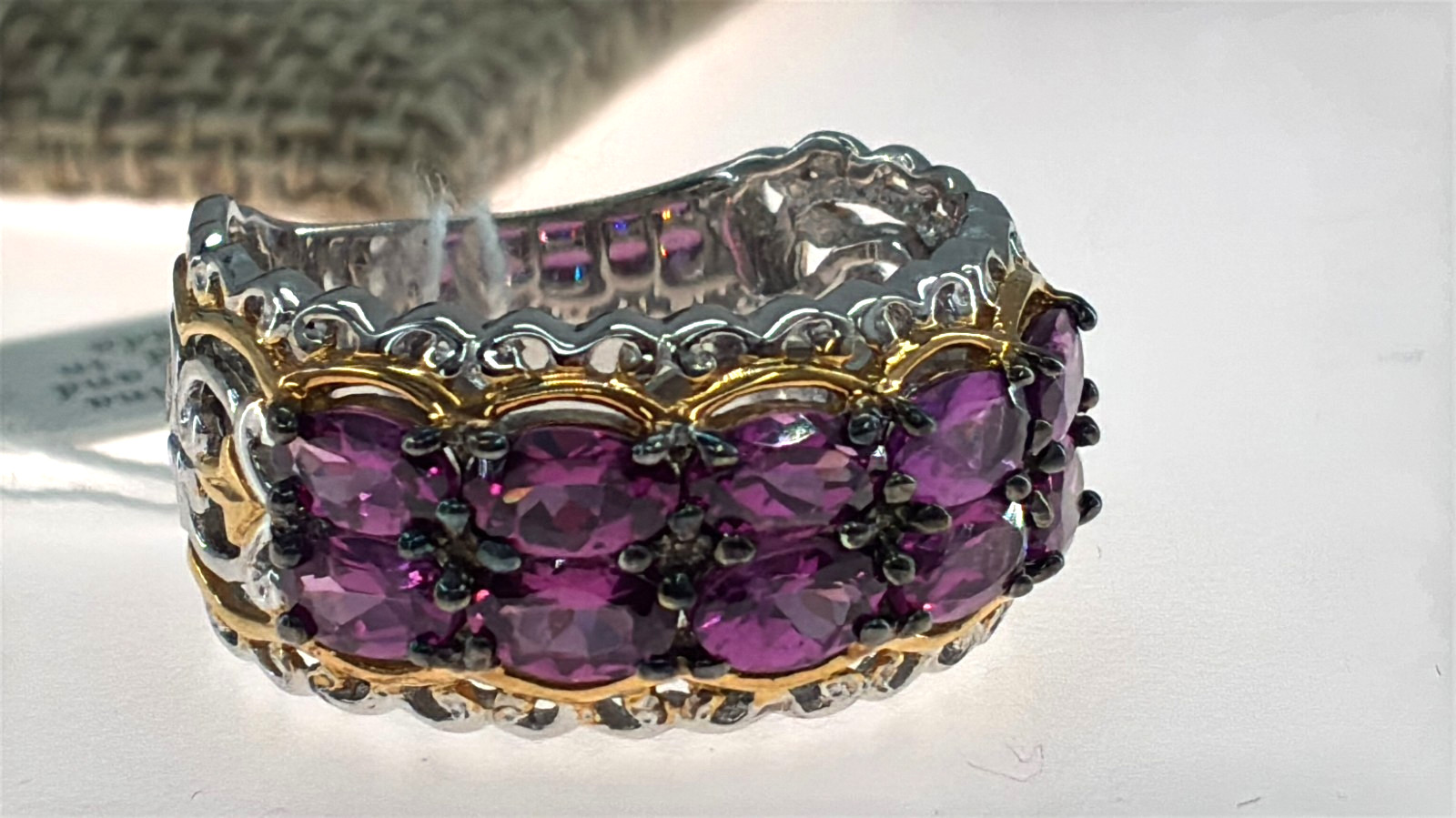 Michael Valitutti Gems en Vogue Color Change Garnet Gold Silver Palladium Ring 8