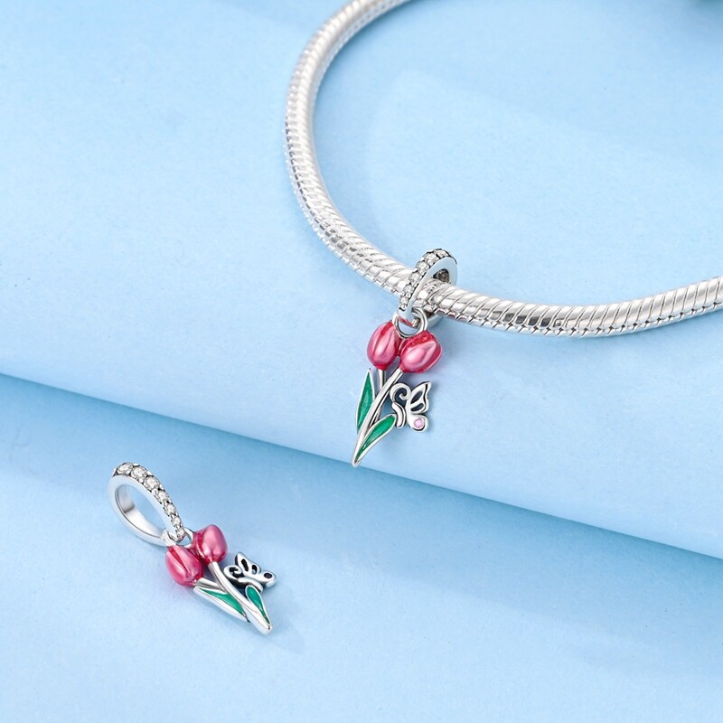 Optional Original 925 Sterling Silver Flowers Charms AAA CZ For Women Bracelets