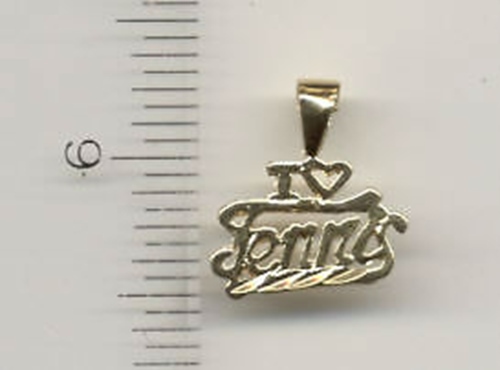 14KT GOLD PLATED I HEART TENNIS CHARM PENDANT 3D- 2340
