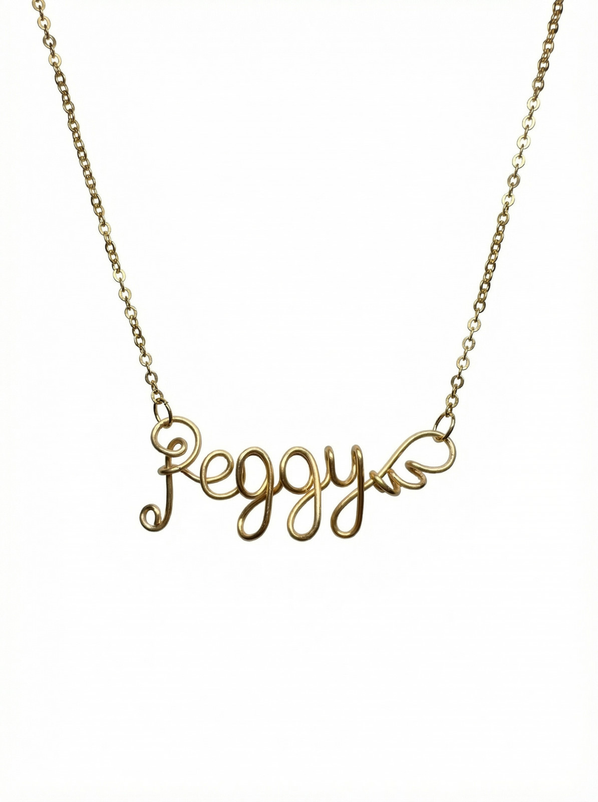 Adjustable Personalized Name Necklace,Handmade Gold Silver Wire Jewelry