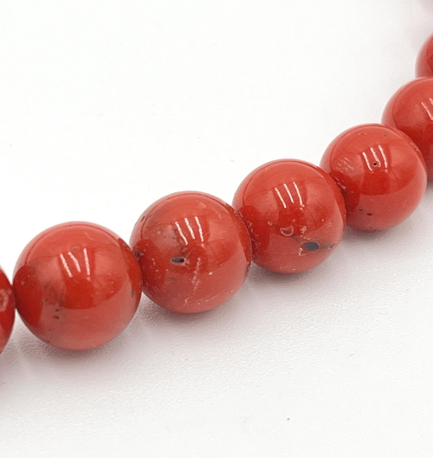 Natural Mediterranean Red Coral Necklace 7-12mm Silver Clasp – 47cm