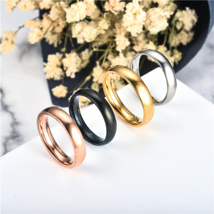 Tungsten Carbide Comfort Fit Polished Plain Band Wedding Ring 4mm
