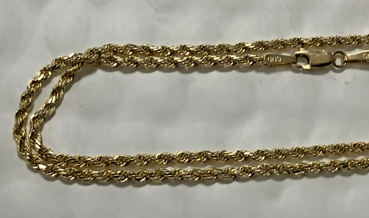 10kt Real Gold Rope Chain 3Grams 2mm 22” GND Brand New with Tag 10K