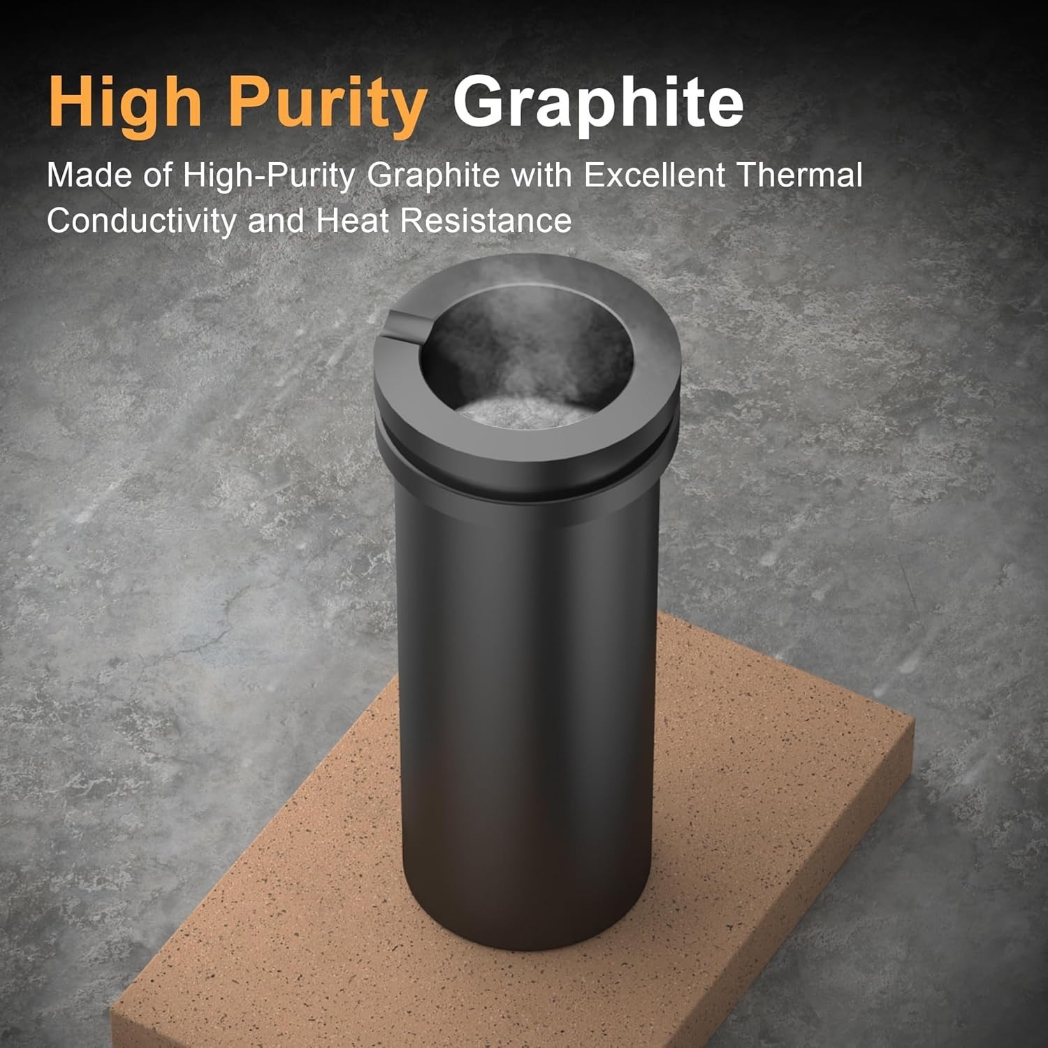 Nelyrho 3kg High Purity Graphite Crucible for Melting Gold Silver Copper