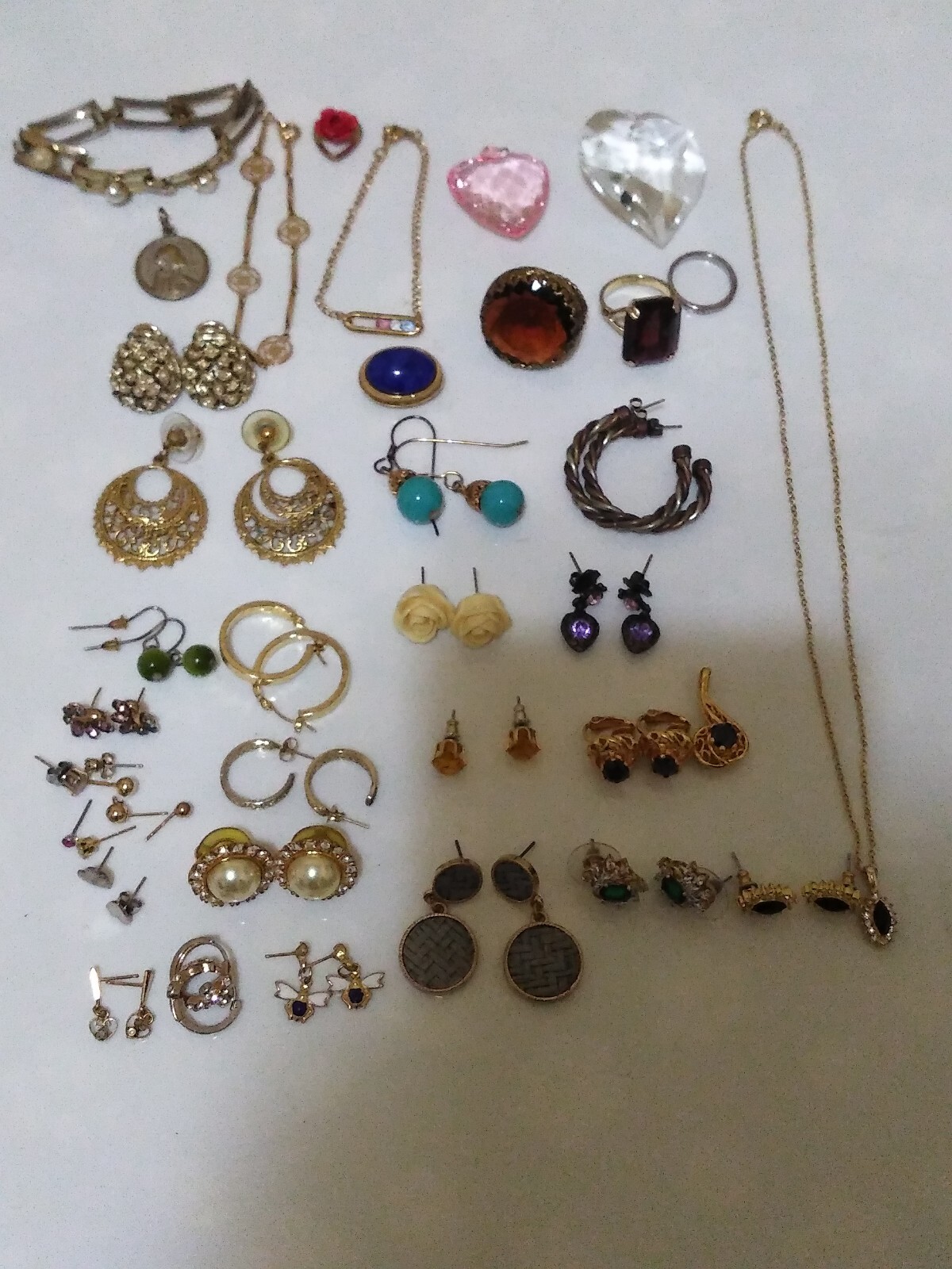 Vintage Lot Of Earrings,Pins, Bracelets,Rings