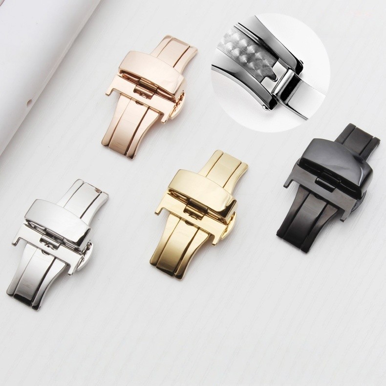 316L Stainless Steel Butterfly Deployment Clasp 18mm 20mm 22mm Watch Band Buckle