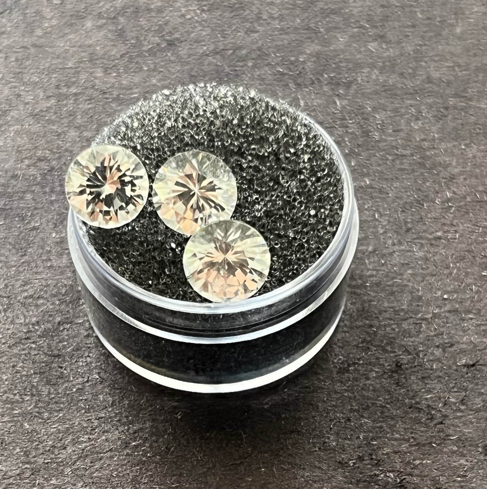 Parcel Of Three White Yag Gemstones (Yttrium Aluminum Garnet.)