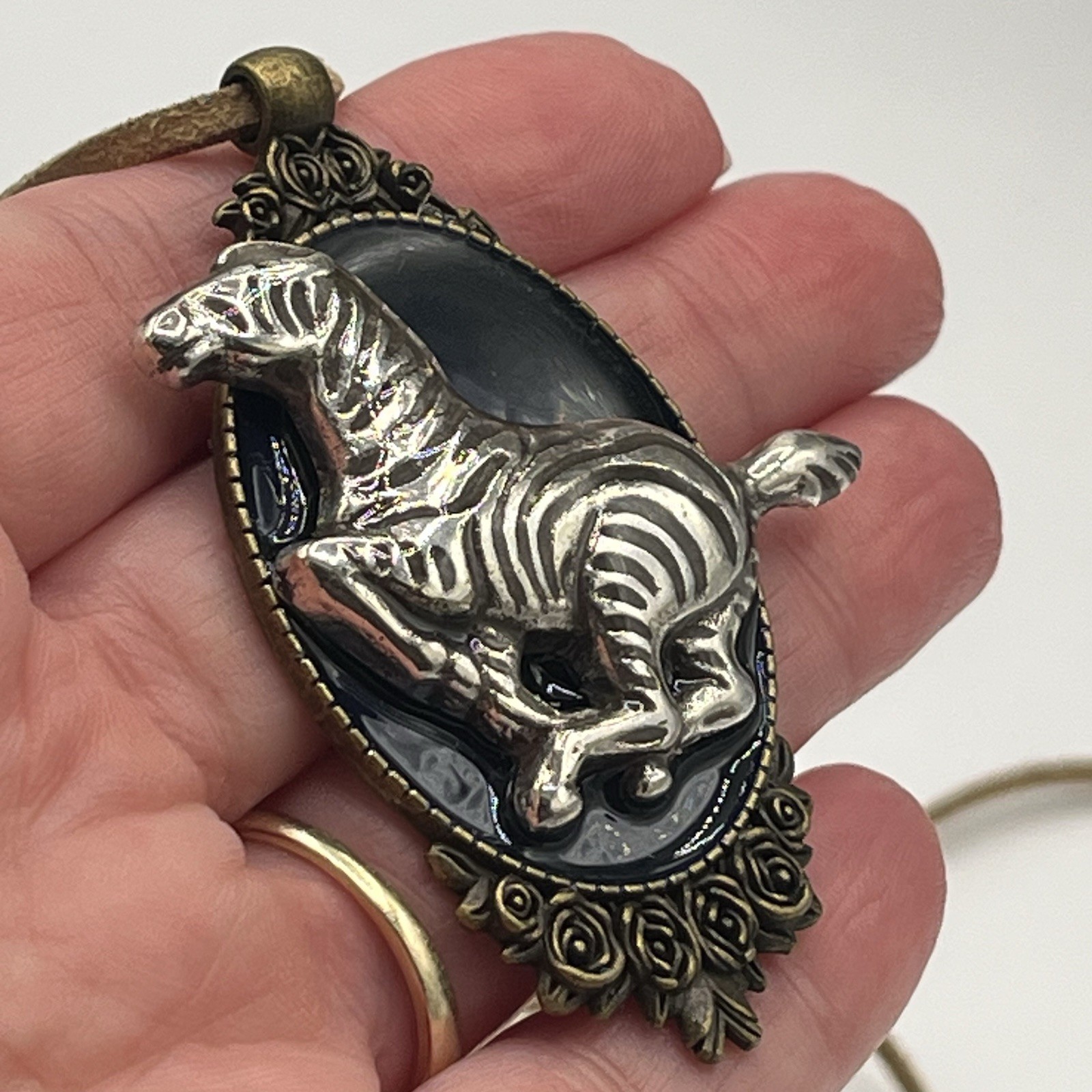Artisan Zebra Two Tone Design Tan Faux Leather Cord