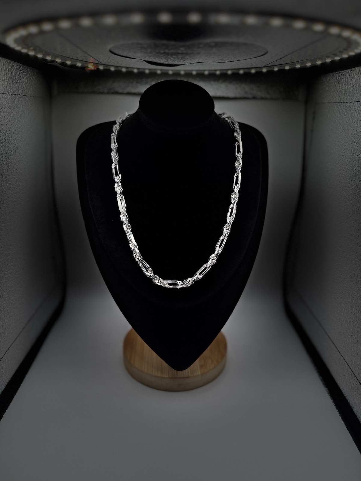 20” 7mm Milano Figarope Necklace-Solid 925 Silver