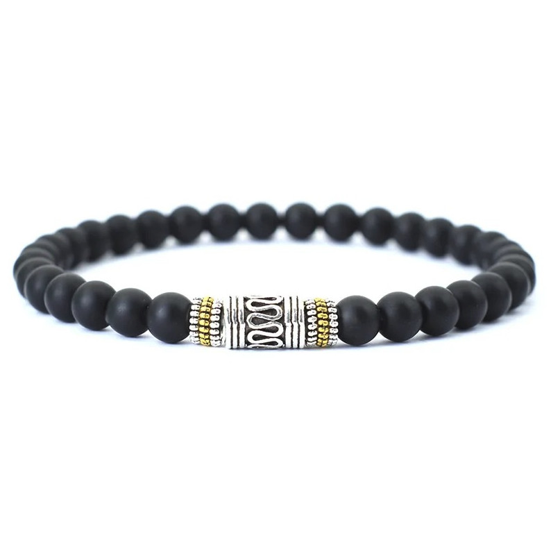 1pc 6mm Natural Stone Beaded Bracelet Unisex Yoga Meditation Lucky – NEW