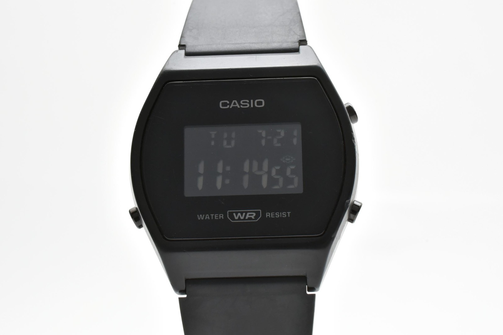 【EXC+5】CASIO LW-204 Digital Alarm Chronograph Quartz Watch Black Resin JAPAN