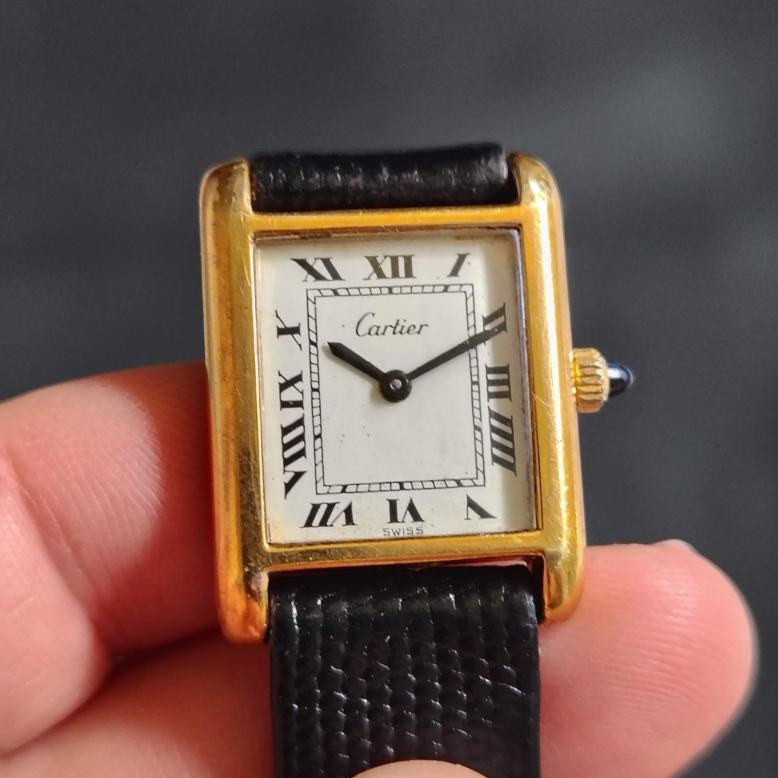 Vintage Cartier Tank Pre-must 18k Electroplated 1970s 21x28mm 551.2106 Unisex