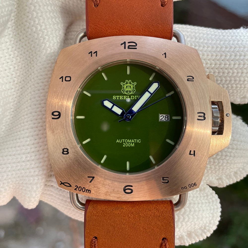 STEELDIVE SD1935S Mens Bronze 47mm Automatic Dive Watch NH35 Sapphire Steel