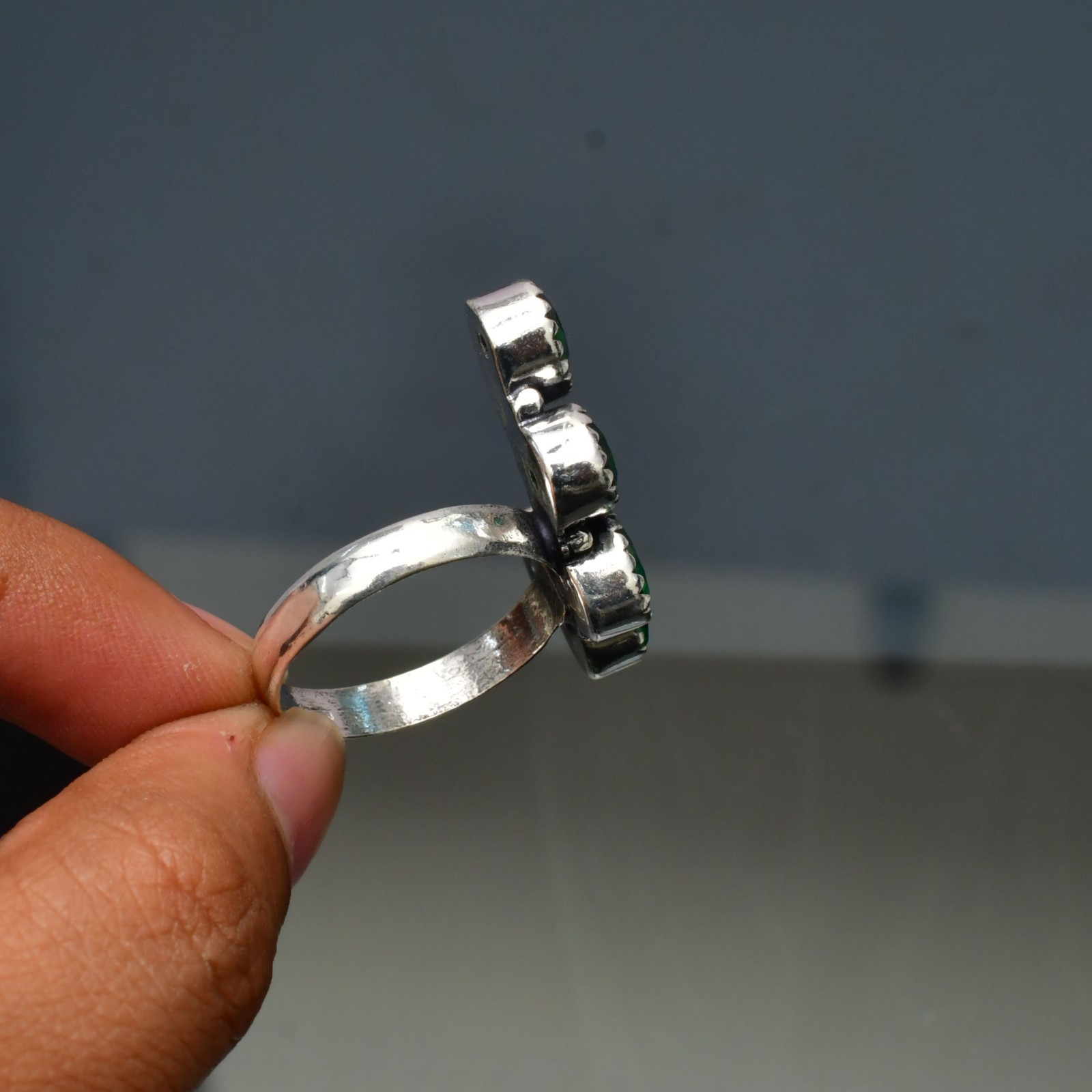 Chrome Diopside Gemstone 925 Sterling Silver Handmade Jewelry Ring All Size