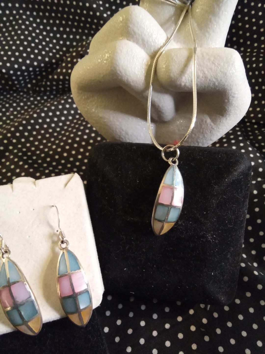 sterling silver necklace and earring set 925