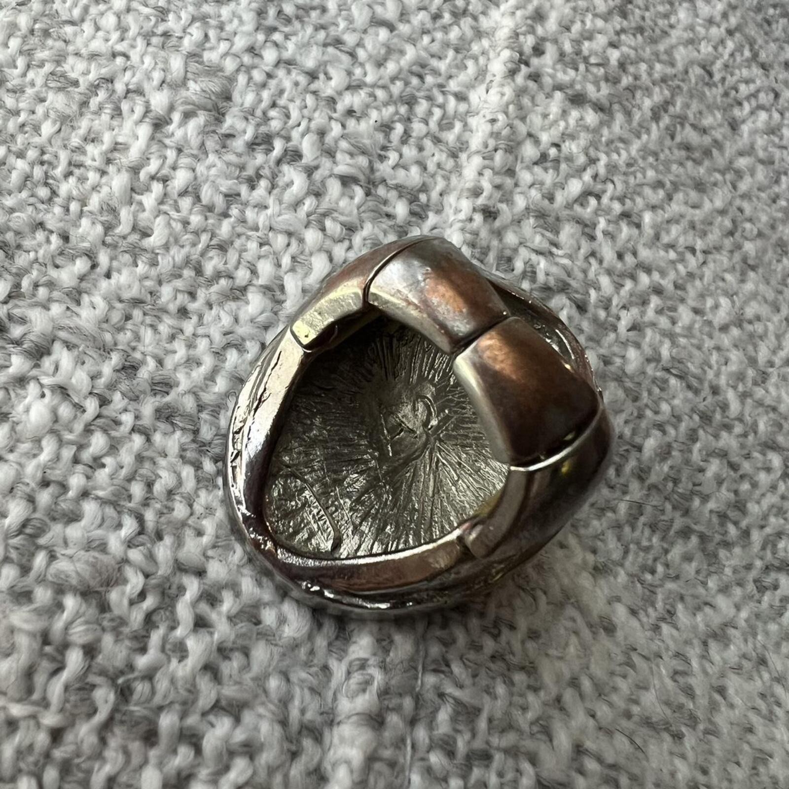 Vintage Silver Basket Weave Statement Ring