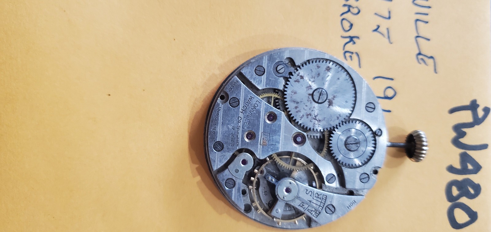 POCKET WATCH MOVEMENT LONVILLE 16s 17j 191 PW480