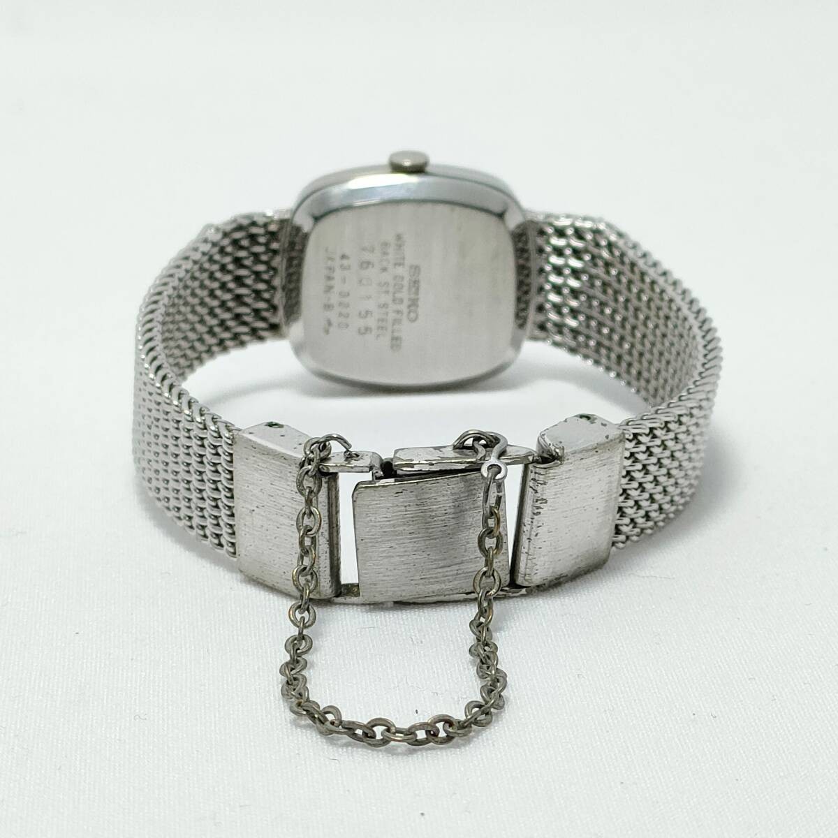 1036 Seiko quartz 43 3220 white gold plating silk texture dial ladies watch SEIK