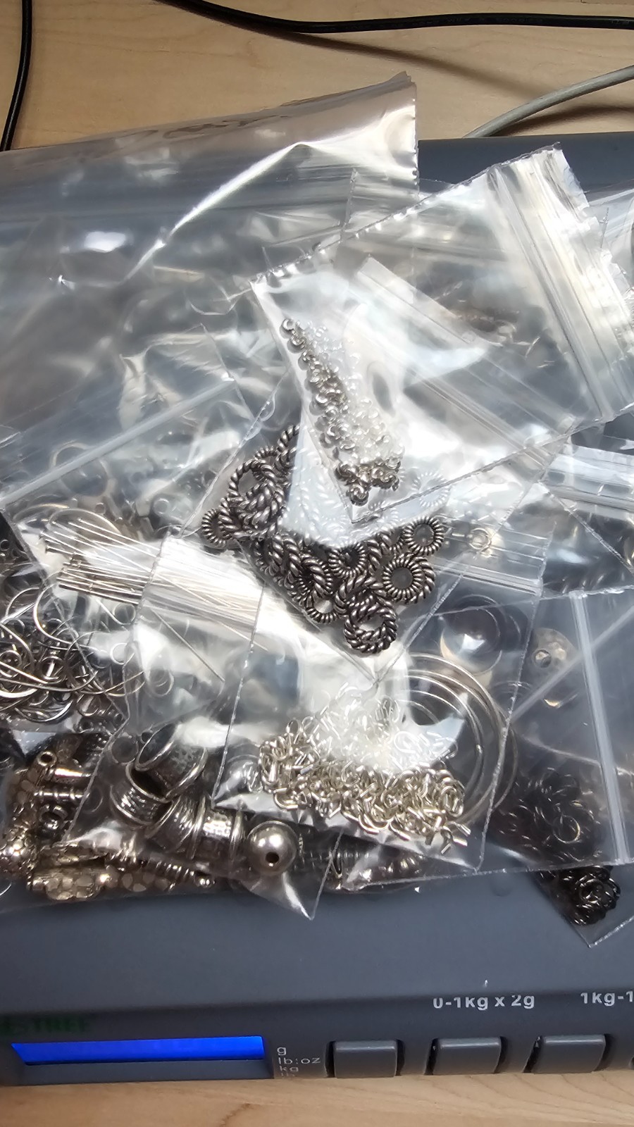 624g Sterling Silver Jewelry Findings Lot 28 Bags Beads Clasps Connectors & More