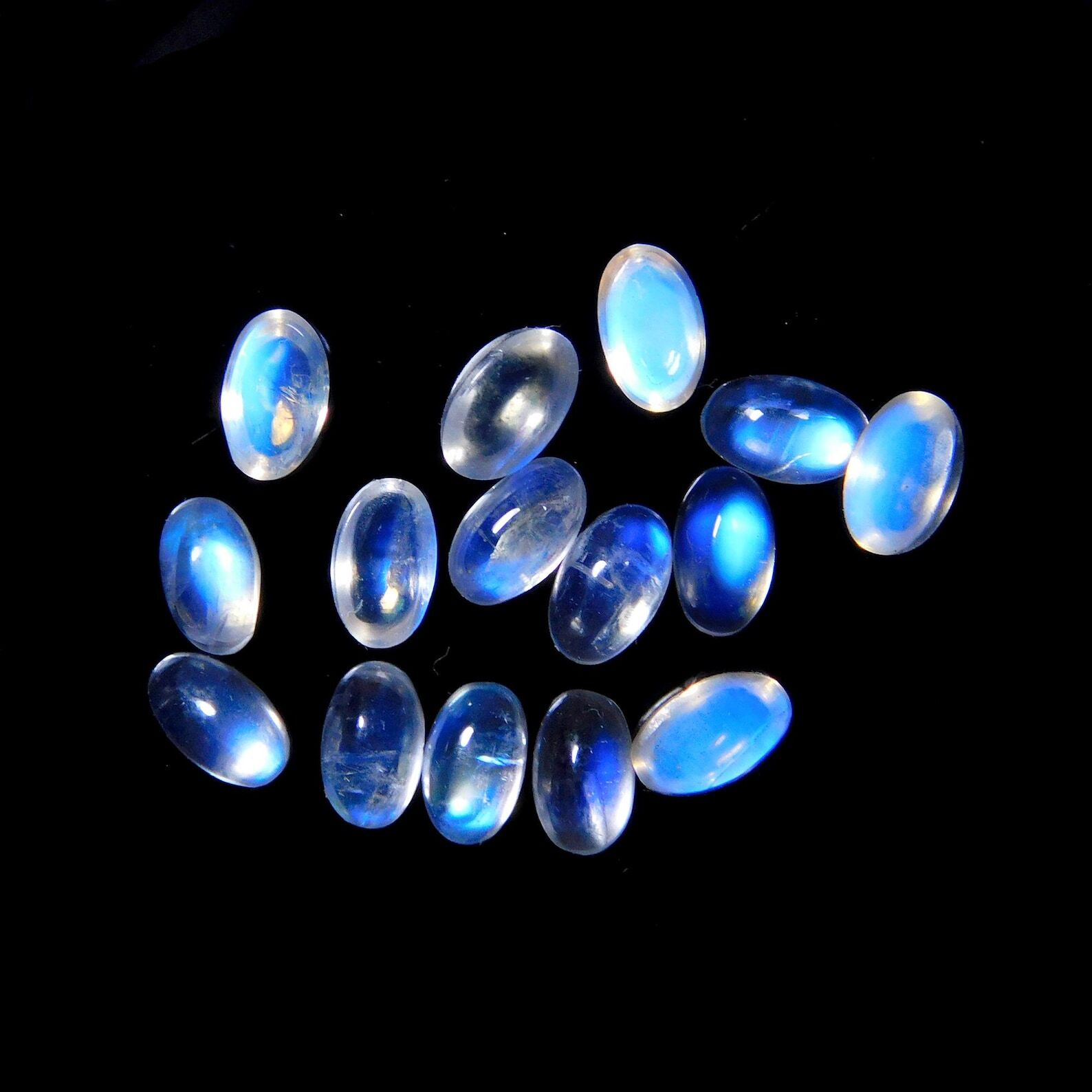 AAA Quality Rainbow Moonstone Cabochon Oval Calibrated Gemstone 4x3mm to 16x12mm